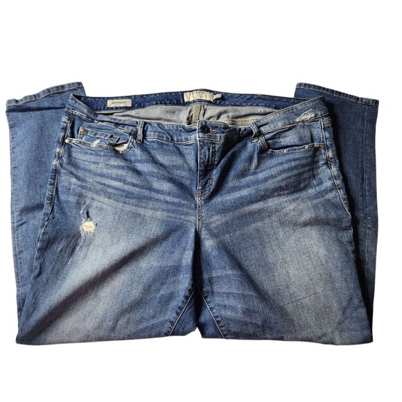 Torrid Womens Boyfriend Jeans Sz 24R Distressed Denim Stretch Cotton Spandex - Picture 1 of 9